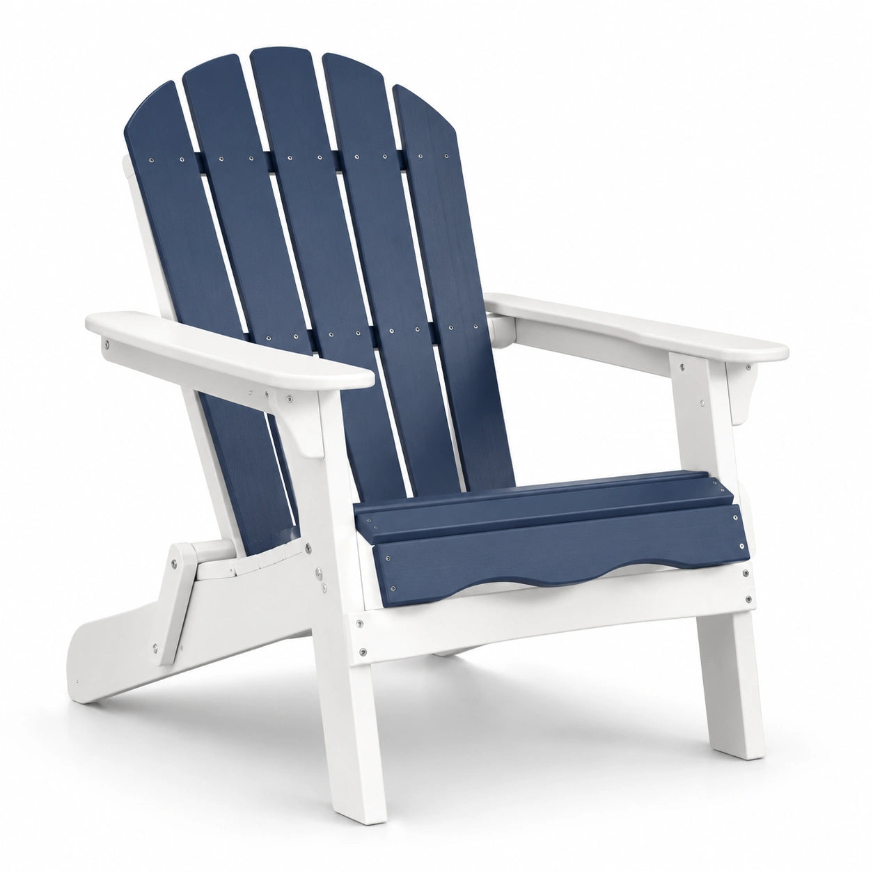 HDPE Adirondackstuhl in Blau und Weiß
