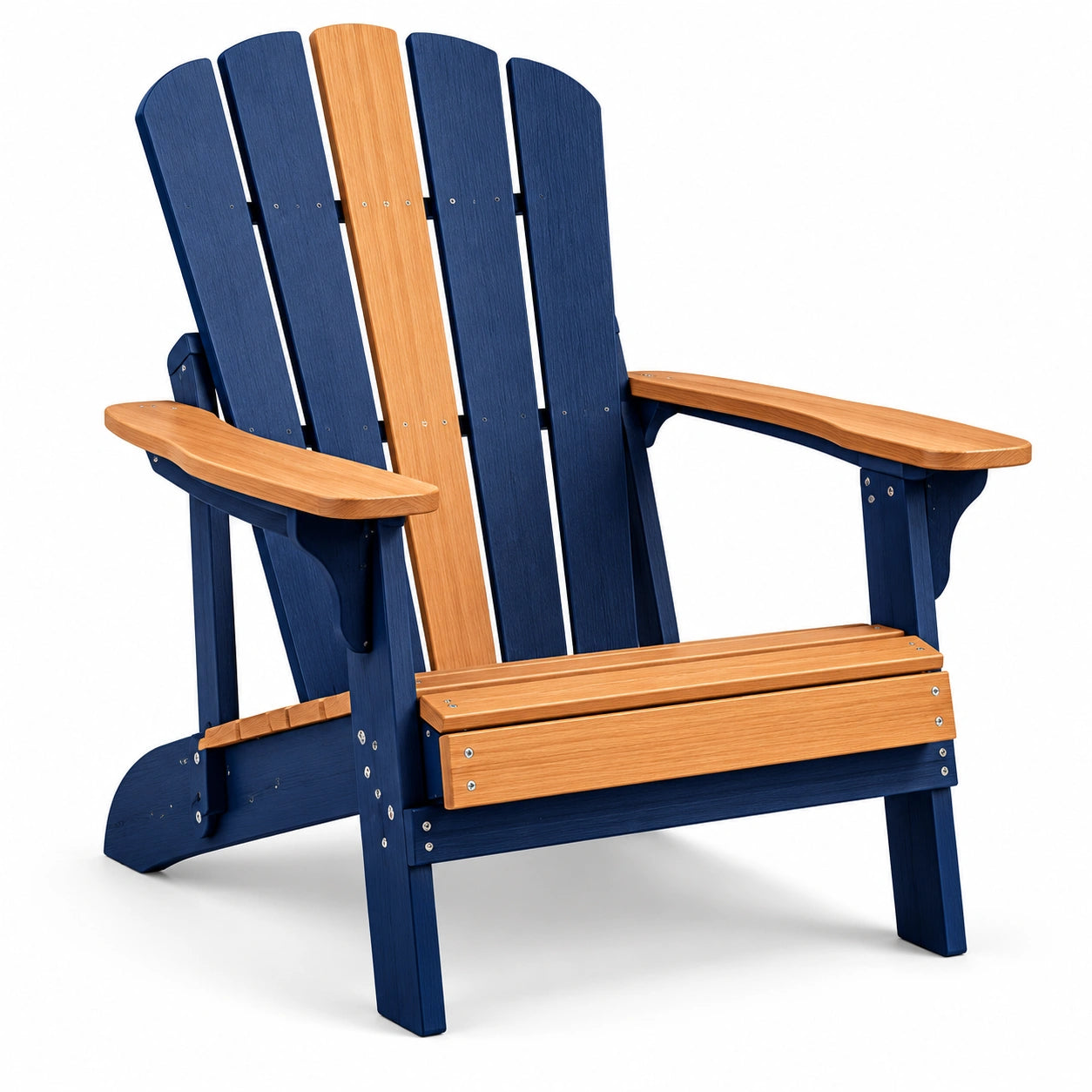 Adirondackstuhl für den Außenbereich - Polyethylen - Blau/Hellbraun