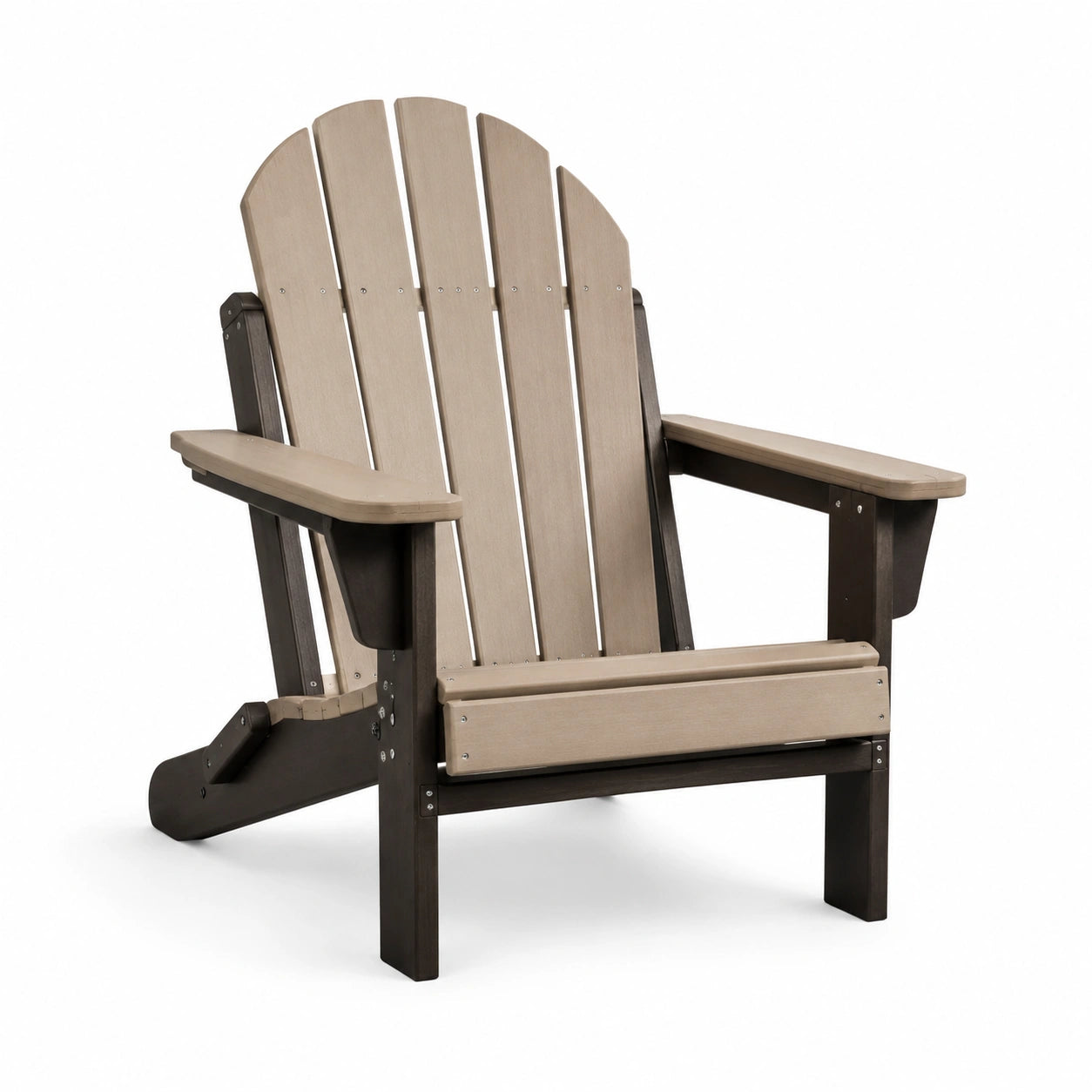 Adirondackstuhl Kunststoff Beige Dunkelbraun 95 x 80 x 90 cm