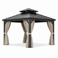 Metallpavillon mit Stahl Dach und Polyester Vorhänge 3x3m