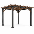 Pergola aus Stahl und Kiefernholz 300x300x240 cm
