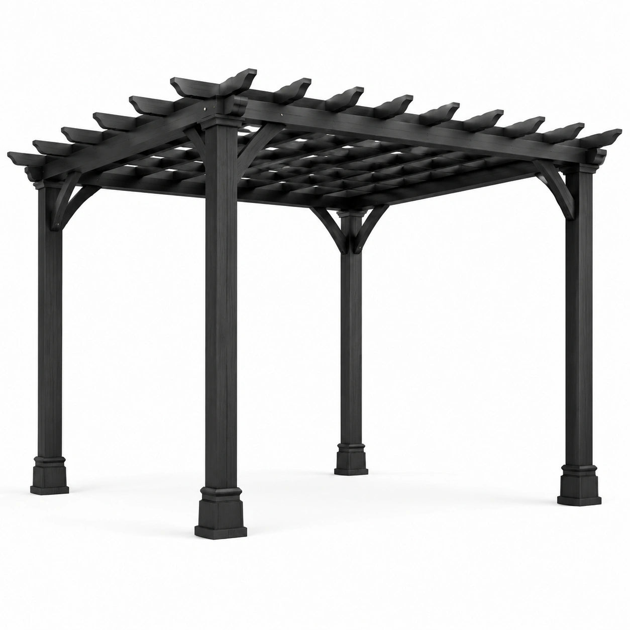 Holz Pergola Schwarz 300x300 cm