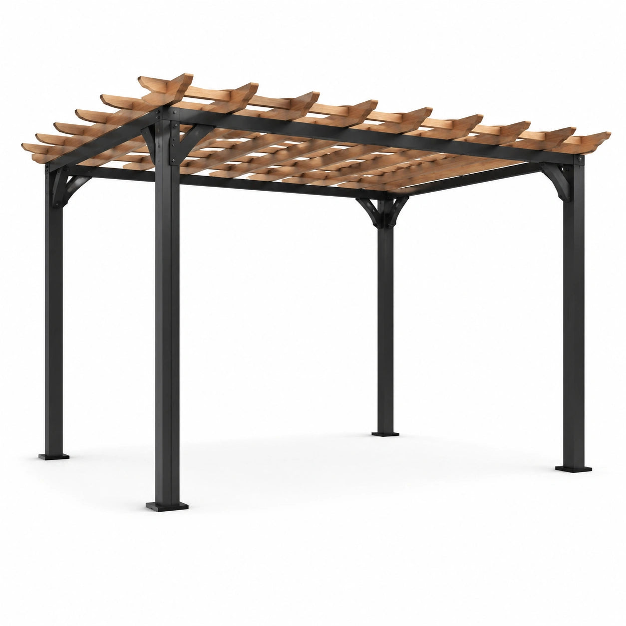 Pergola aus Aluminium, Stahl und Holz 300x300x240 cm