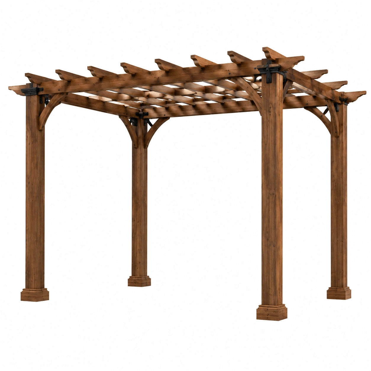 Braune Pergola aus Kiefernholz 300x300x250cm