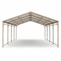 Carport mit Stahlrahmen und Polycarbonat-Dach Beige 600x300x250 cm