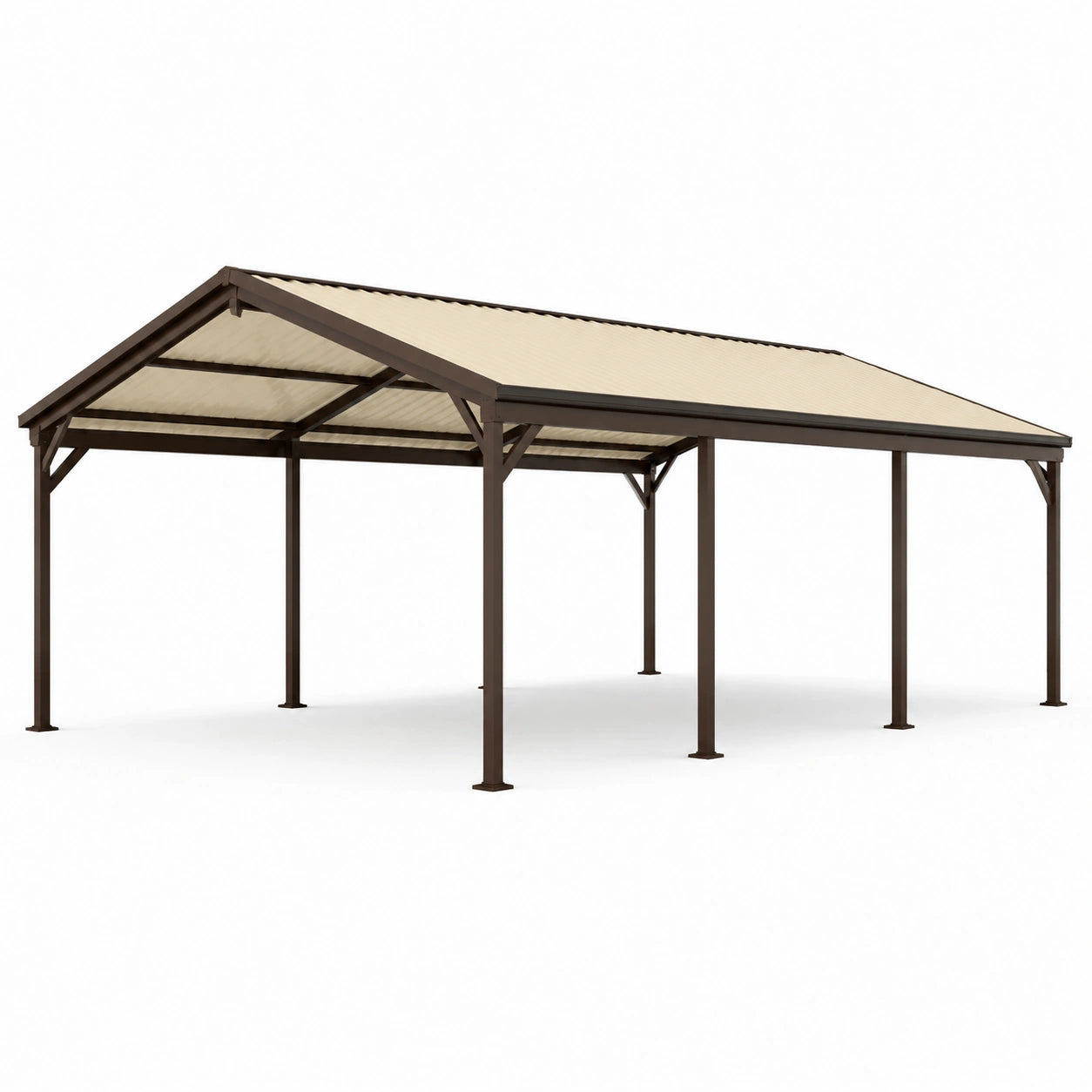 Stahl Carport mit Wellpolycarbonat Dach 600x300x300 cm