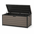 Aufbewahrungsbox aus Aluminium und Kunststoff in Braun 145x63x65cm