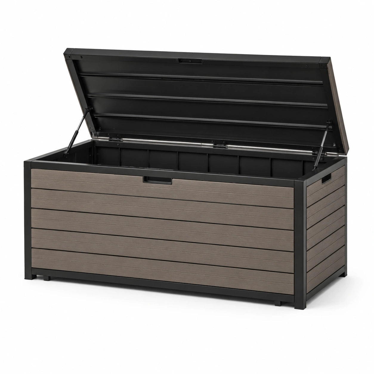 Aufbewahrungsbox aus Aluminium und Kunststoff in Braun 145x63x65cm