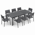 Garten-Essgruppe Metall Rechteckig 8 Personen Schwarz 200x100cm