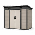 Kunststoff Gartenhaus Holzoptik 195x122x221 cm mit Flachdach