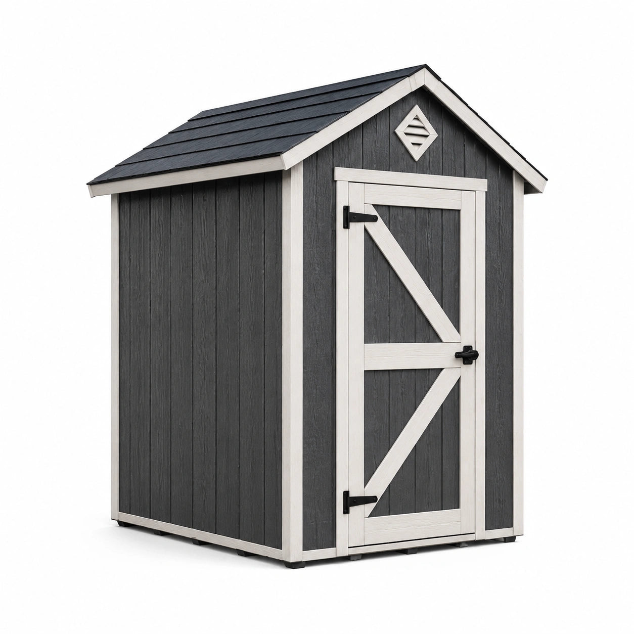 Gartenhaus Massivholz Grau/Weiß 200x150x220 cm