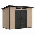 Gartenhaus aus PVC und verzinktem Stahl in Beige/Schwarz 250x300x240 cm