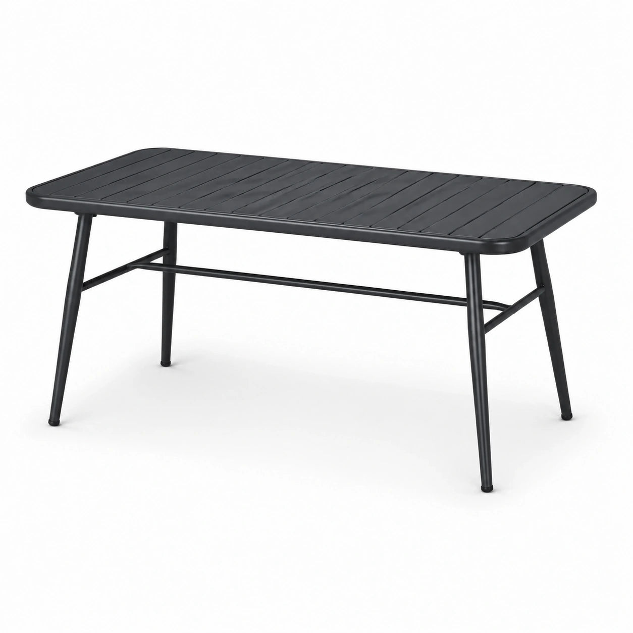 Rechteckiger Tisch aus Aluminium Schwarz 120x60x75 cm