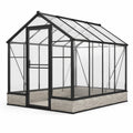 Aluminium Gewächshaus mit Polycarbonat Schwarz 300x250x190 cm