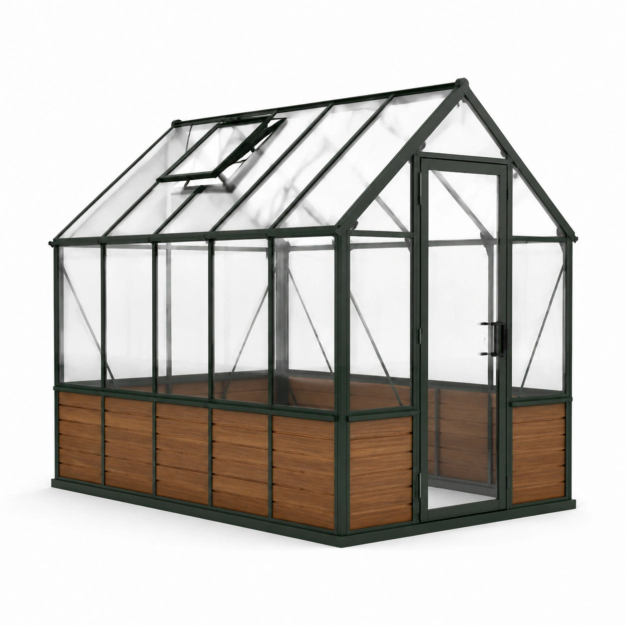 Gewächshaus Aluminium Polycarbonat Grün 250x190x195 cm