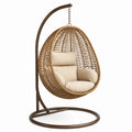 Polyrattan Hängesessel Beige mit Stahlgestell